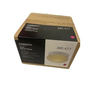 ELEMENTALS hampton bay Flush Mount Fixture white finish light